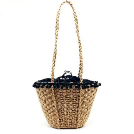 Sac En Osier Dentelle Noire Sac Osier