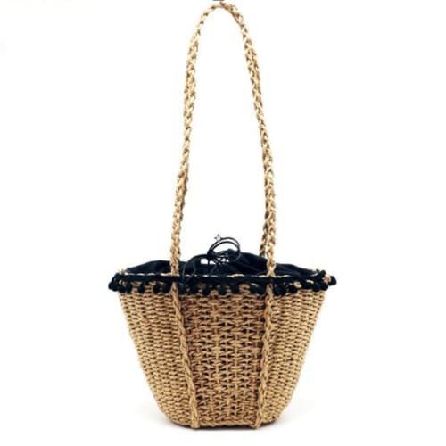 Sac En Osier Dentelle Noire Sac Osier