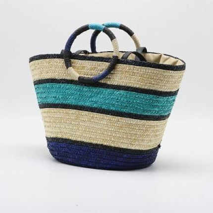 Sac En Osier Fait Main Bleu Sac Osier