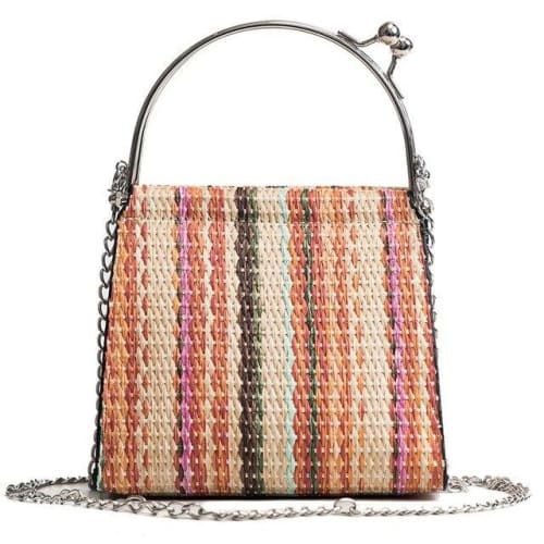 Sac En Osier Nice Coloré Sac Osier