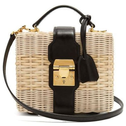 Sac En Osier Paris Noir Sac Osier