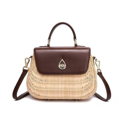 Sac En Osier Tendance Chic Marron / Cuir Sac