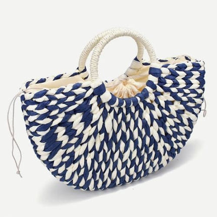 Sac En Paille Bleu / Avec Doublure Sac