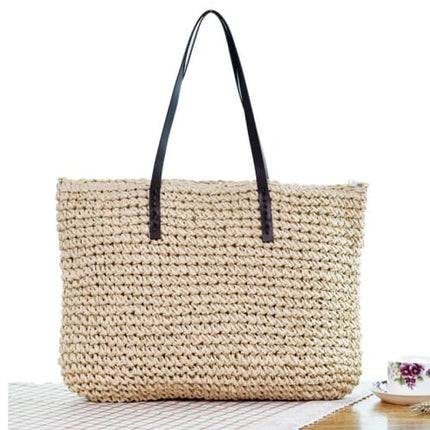 Sac En Paille Au Crochet Beige Sac Paille