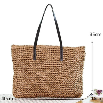 Sac En Paille Au Crochet Marron Clair Sac Paille