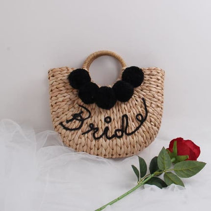Sac En Paille<Br> Fait Main Créatrice Noir