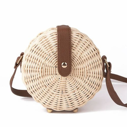 Sac En Paille Rond Bandoulière 20 Cm Diamètre Sac Paille