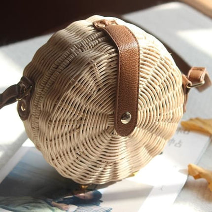 Sac En Paille Rond Bandoulière Sac Paille