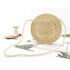 Sac En Paille Rond Bohème Beige Sac Paille
