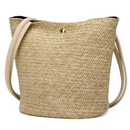 Sac En Paille Qui Se Ferme Beige Sac Osier