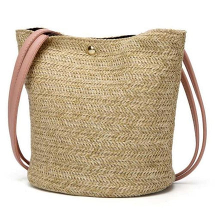 Sac En Paille Qui Se Ferme Rose Sac Osier