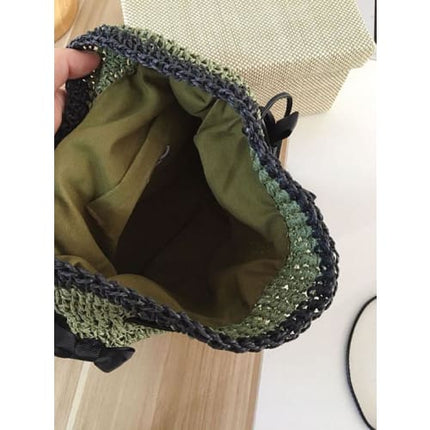 Sac En Paille Tissée Avec Nud Papillon Sac Paille
