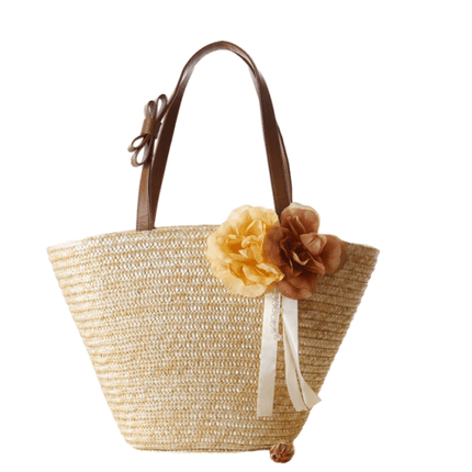 Sac Panier Osier Bohème Beige Sac En Osier