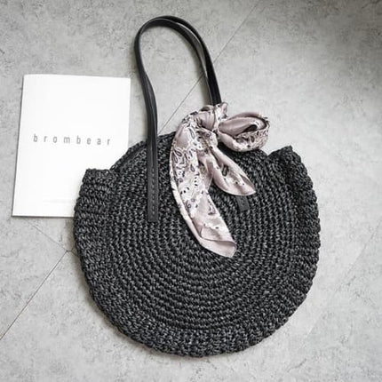 Sac De Plage En Osier Noir Sac Osier