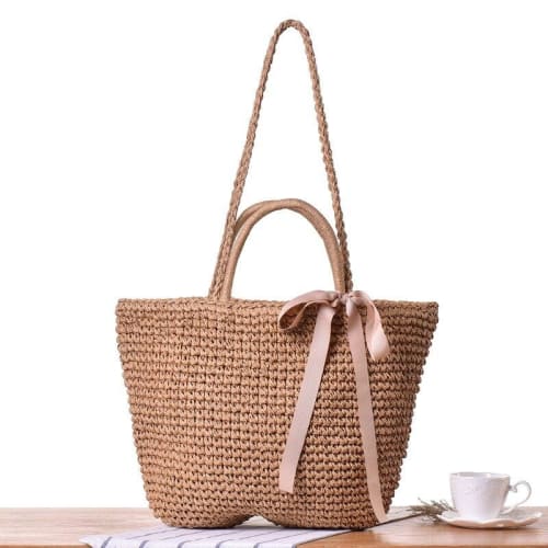 Sac De Plage En Rotin Brun Rotin