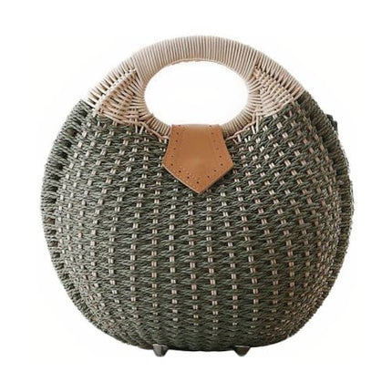 Sac Rond Osier Vert En Osier