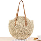 Sac Rond En Paille Plage Beige