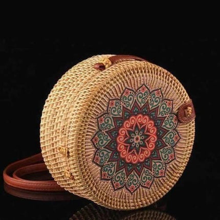 Sac Rond En Rotin Tribal Tribal Sac