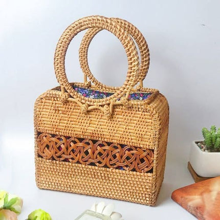 Sac En Rotin Avec Anneau Sac