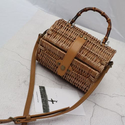 Sac En Rotin Et Bambou Avec Sangle Sac