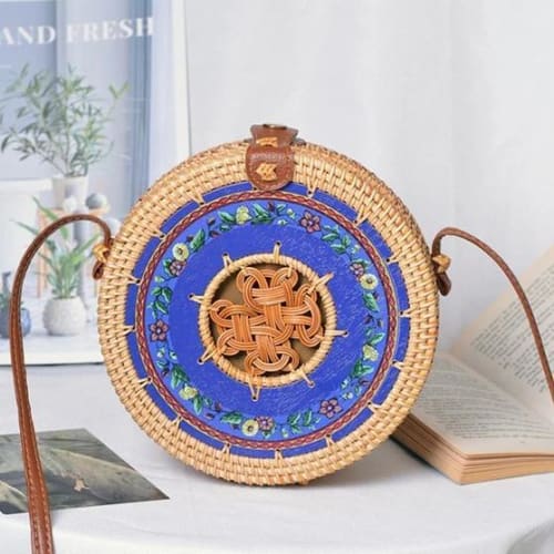Sac En Rotin Rond Armely Sac Rotin