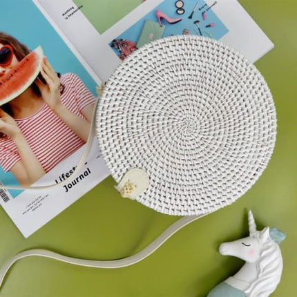 Sac Rotin Rond Blanc Sac En Rotin