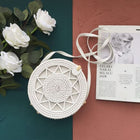 Sac En Rotin Rond<Br> Etoile Blanc Sac Rotin