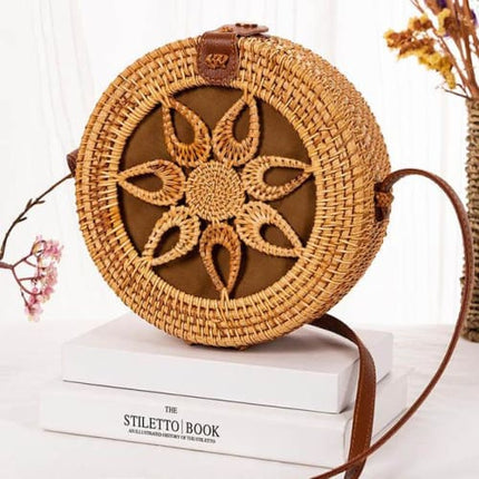 Sac En Rotin Rond Fleur Sac Rotin
