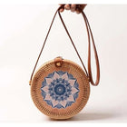 Sac En Rotin Rond<Br> Lotus Bleu Sac Rotin