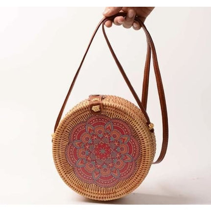 Sac En Rotin Rond Mandala Sac Rotin