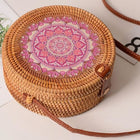 Sac En Rotin Rond<Br> Mandala Rose Sac Rotin
