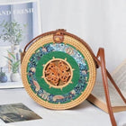 Sac En Rotin Rond Tibé Vert Sac Rotin