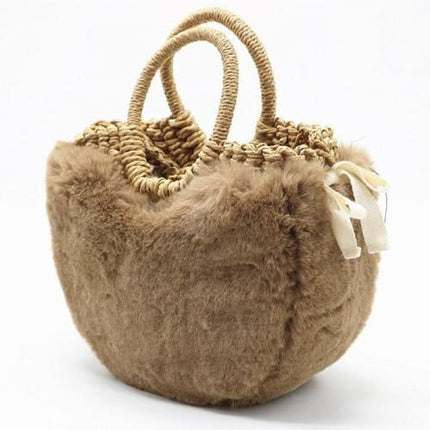 Sac Shopping Paille Brun Sac En Paille