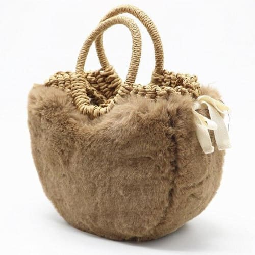 Sac Shopping Paille Brun Sac En Paille
