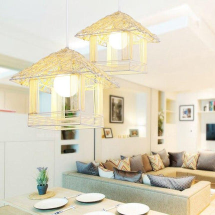 Suspension Bambou Cabane Luminaire