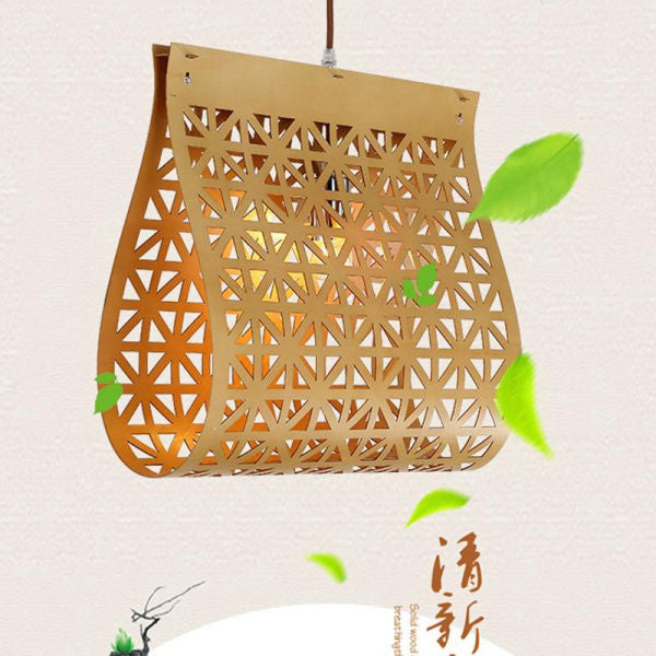 Suspension Bambou Feuille Luminaire
