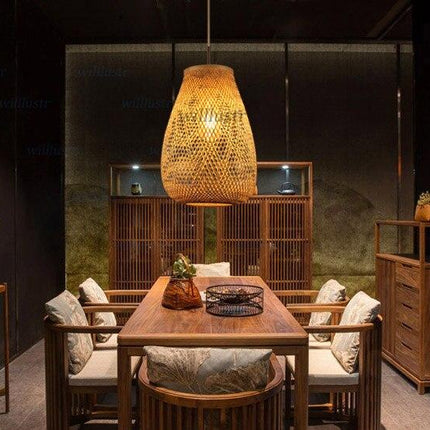 Suspension Bambou Panier Luminaire