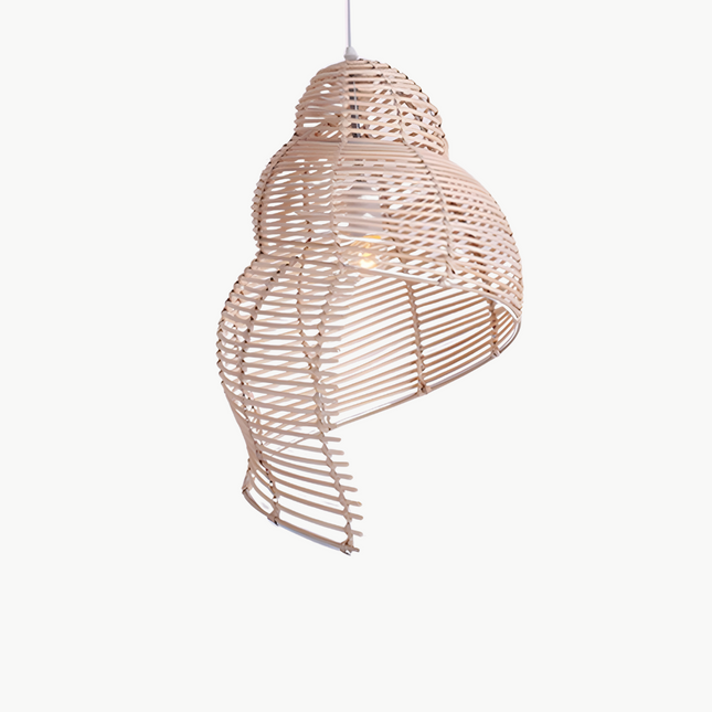 Suspension En Rotin Coquillage Beige / 25 X 40Cm Suspensions