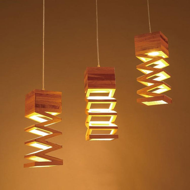 Suspension Bambou Zig Zag Luminaire
