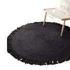 Tapis Rotin Noir Classique