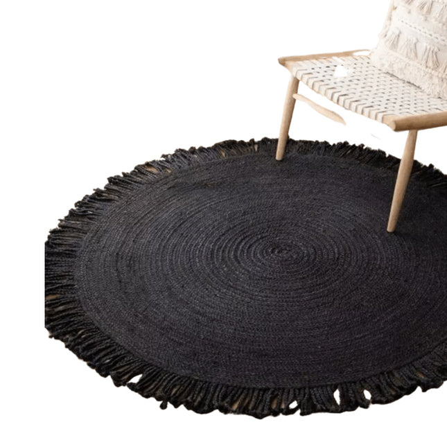 Tapis Rotin Noir Classique