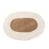Tapis Osier Ovale Blanc Crème