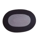 Tapis Osier Ovale Noir